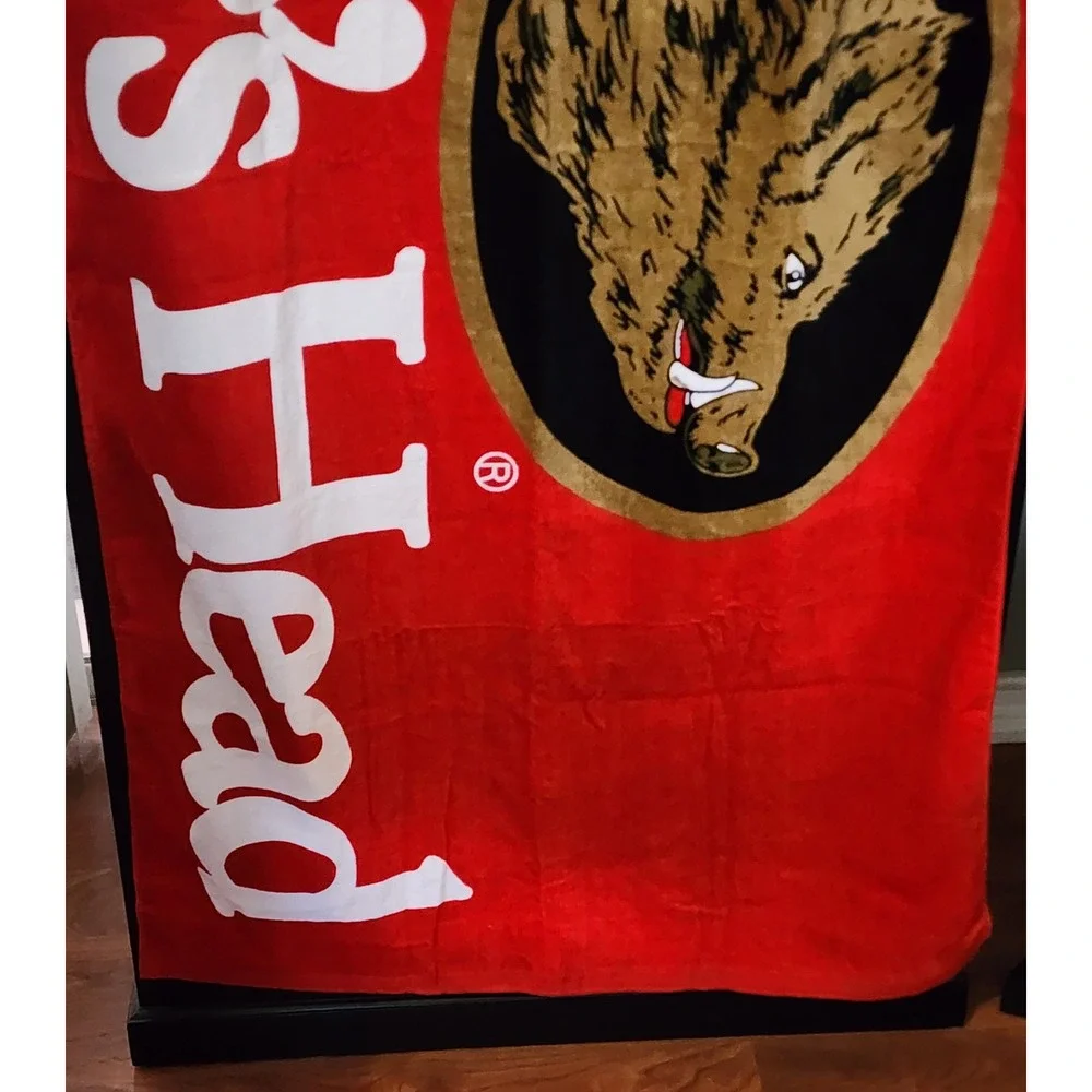 Boar's Head Beach Towel Red Logo 100% Cotton Pool Summer Picnic‎ Fan Gear